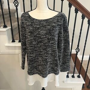 Ann Taylor Black and White Knit Top